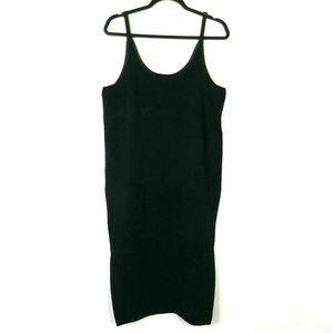 Hatch Maternity Black Wool Blend Rib Knit Dress OS